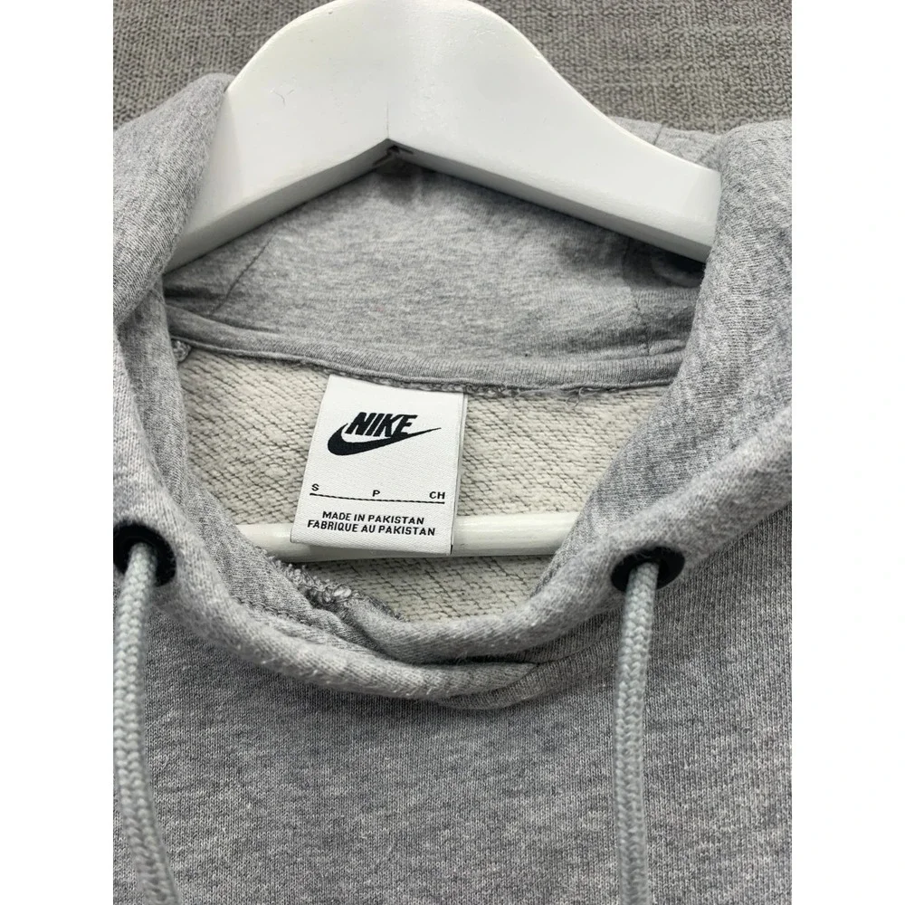 Nike Sportswear Club Hoodie Mens Small Heather Gray Fleece Lined‎ Raglan Sleeve